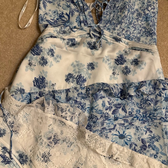 FOR LOVE & LEMONS Rosalyn Maxi Dress in Blue NWT - Picture 4 of 6